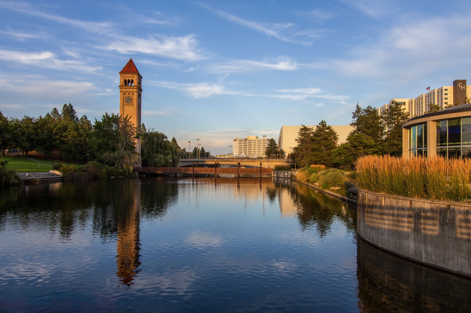 A tower along the water in Spokane WA