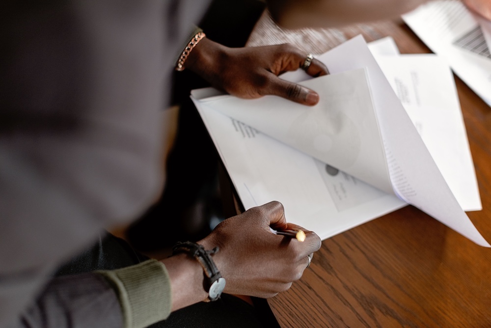 business owner reviewing financial documents