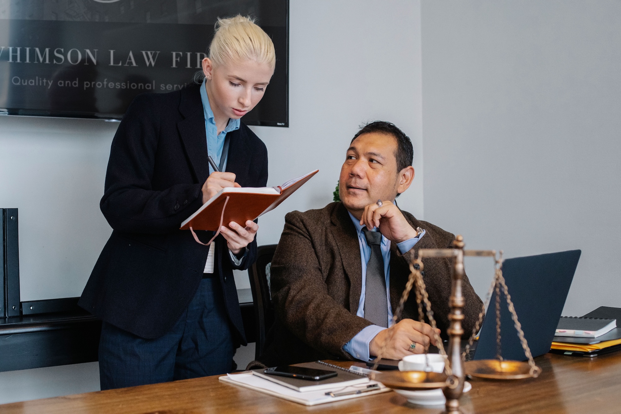 Lawyers discussing documents